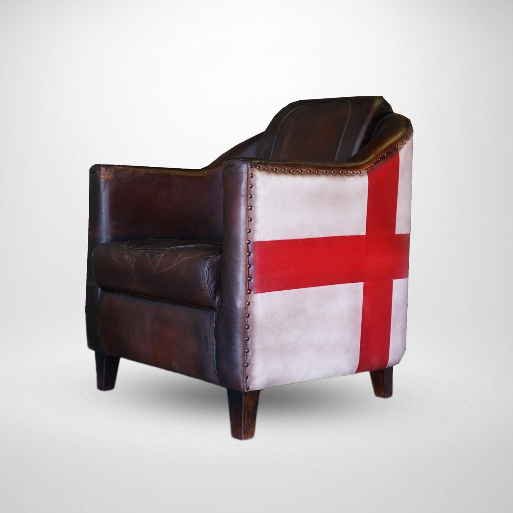 CasaSuarez Brown Leather Accent Chair| Modern Leather Armchair | Leather Accent Club Chair | 31x30x35 inches