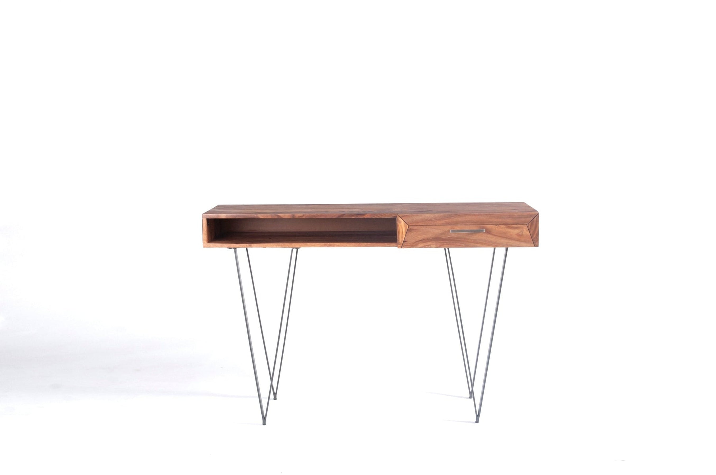 Metric Study Desk Console | Solid wood Contemporary Modern Home Office Desk | Console Table Desk | 19x10x50 Inch