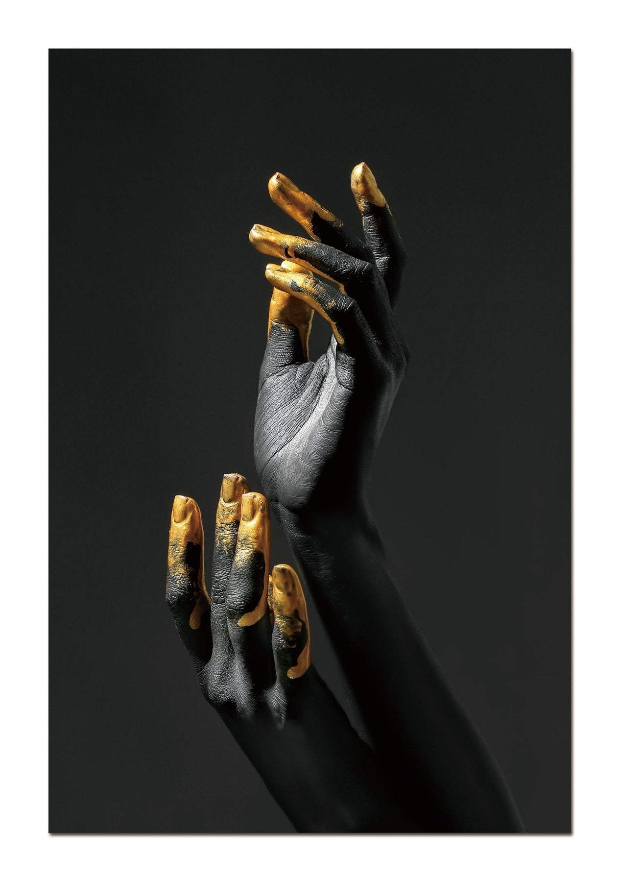 The Black & Gold Hands Wall Art | 70x50 cm