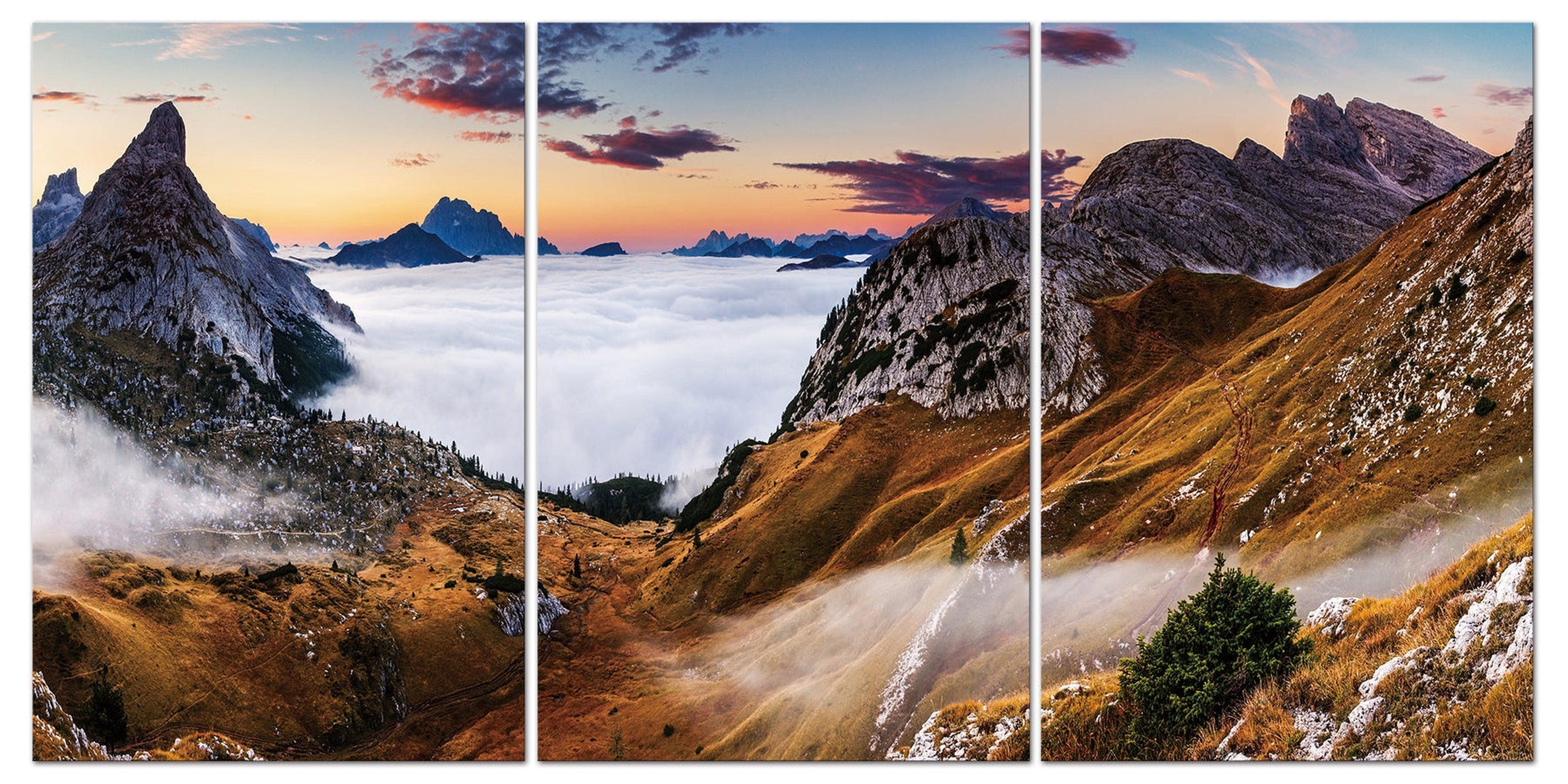 Mountains In A Sea Of Clouds Landscape Wall Art | 70x50 cm
