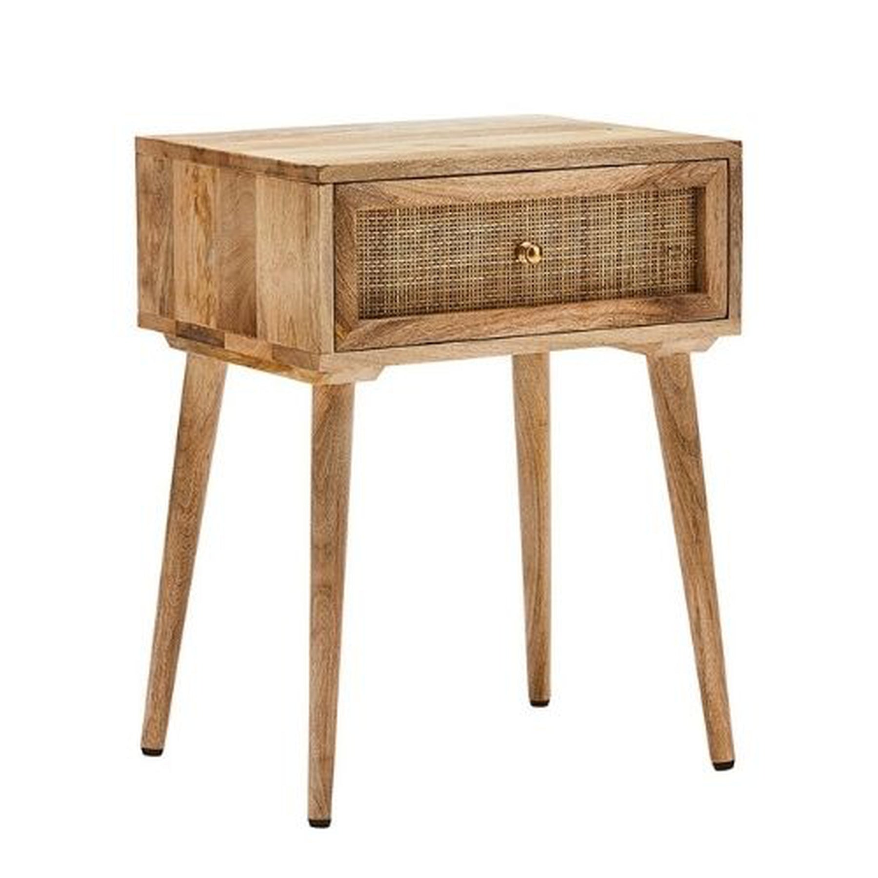 Wooden Straw Range 1 Drawer Side table - Side Wooden Table | 18x14x23 inches