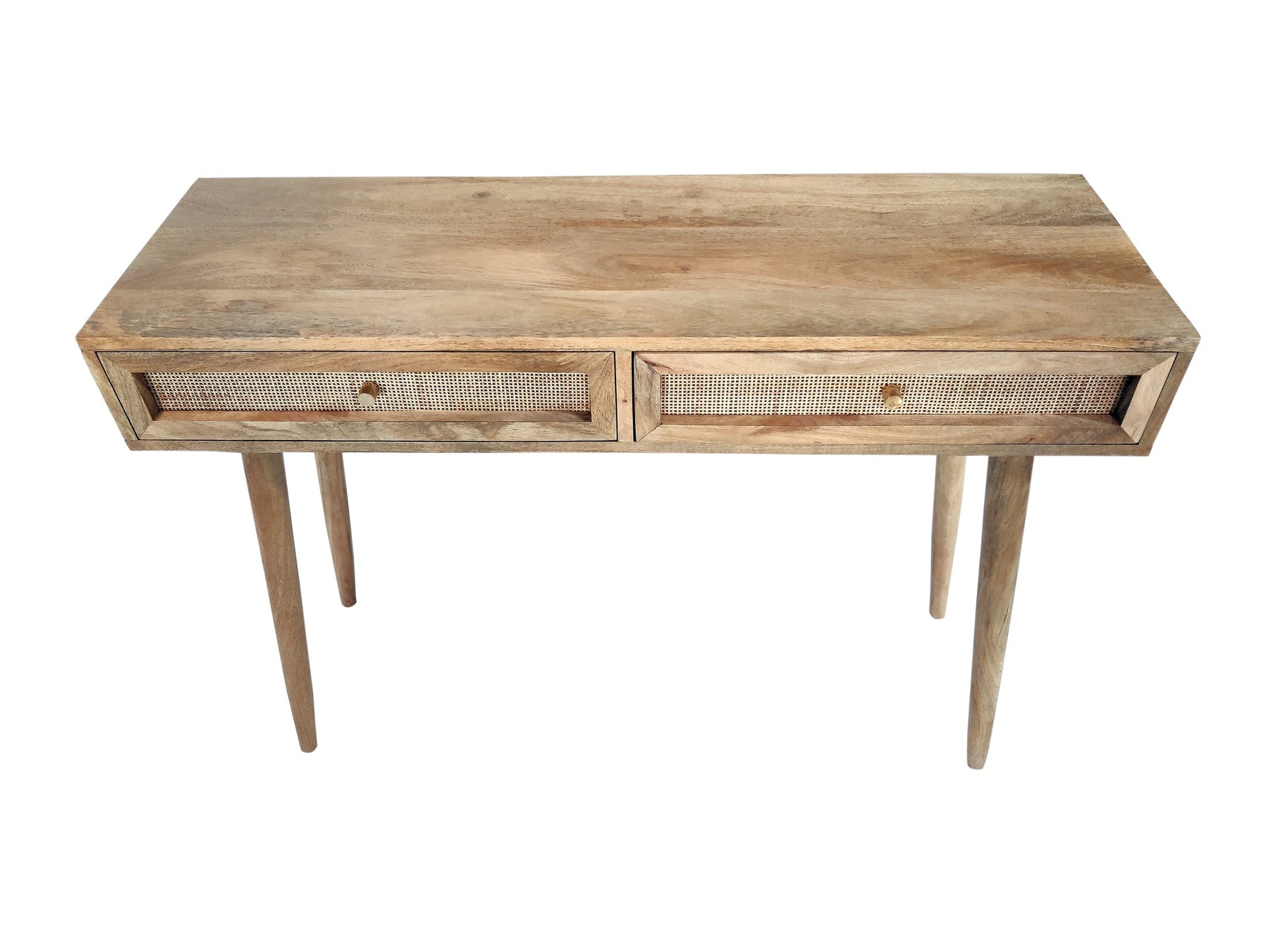 Wooden Console Table Straw Range 2 Drawer Console Table | 43x14x32 inches