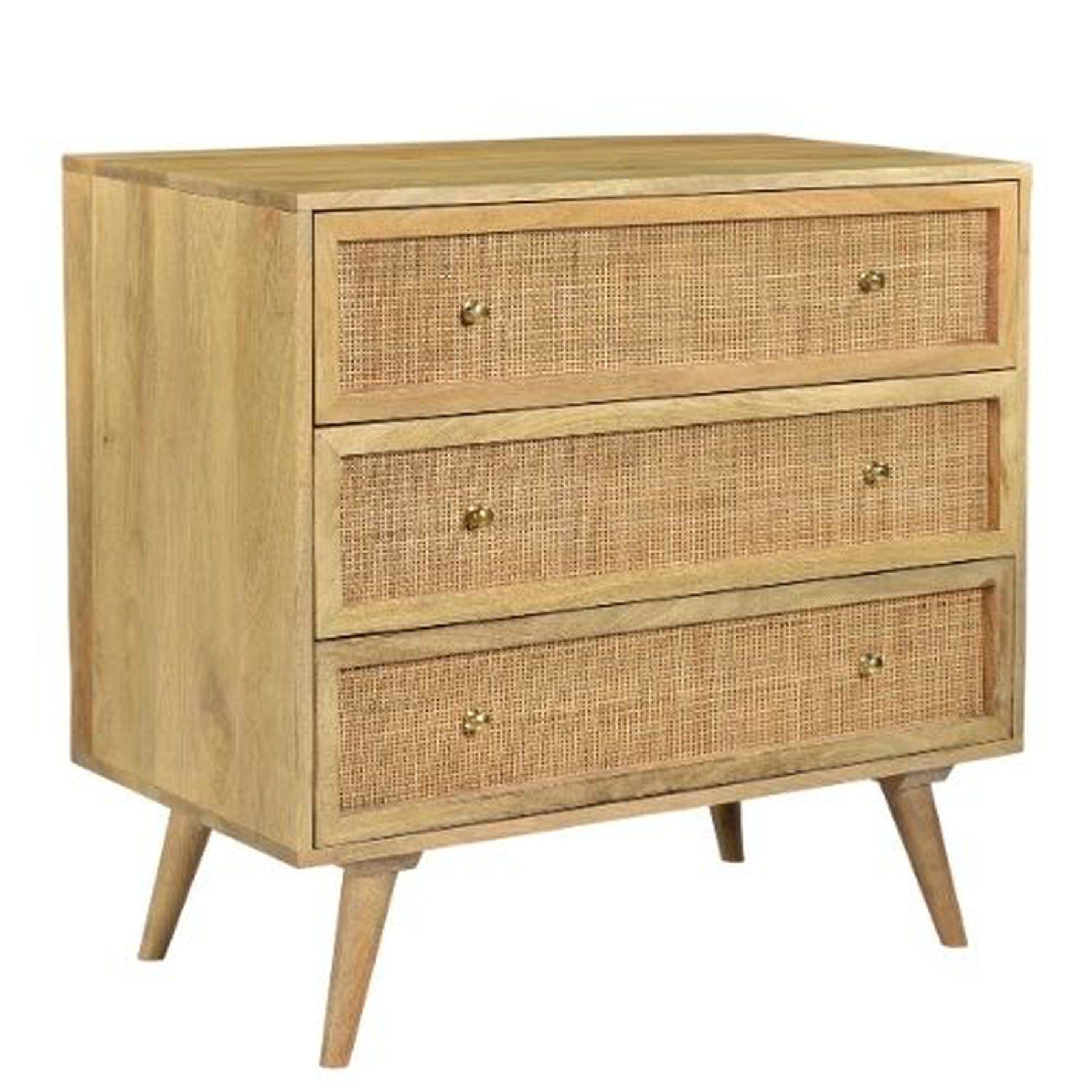 Wooden Straw Range Dresser-3 Drawers | 85x45x80 cm
