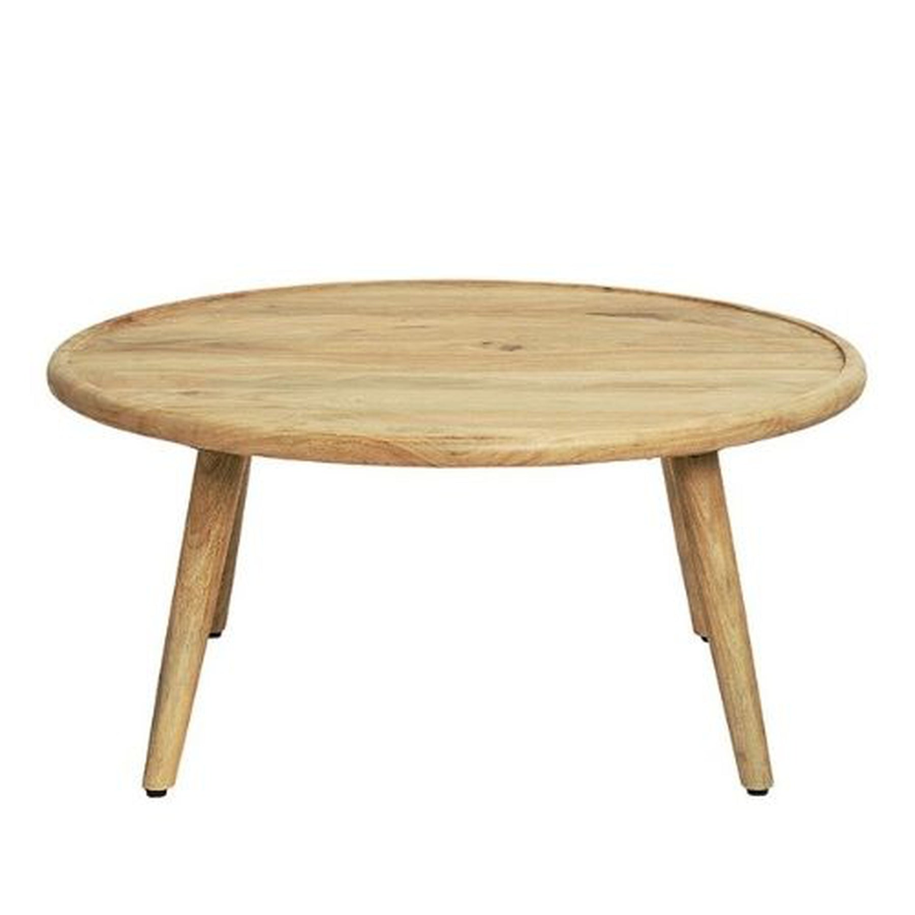 Retro Round Large Solid Wood Coffee Table | 30x30x14 inches