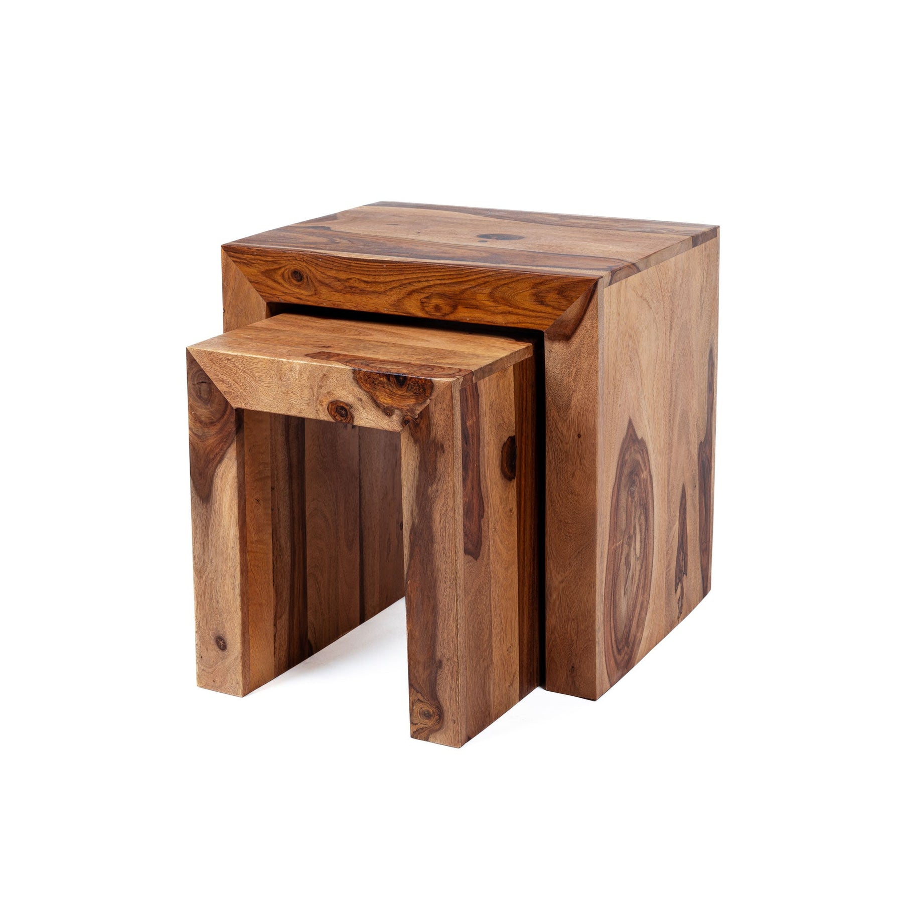 Zen Side Table Set - Wooden Side Tables Night Stand | 2 Sizes Available