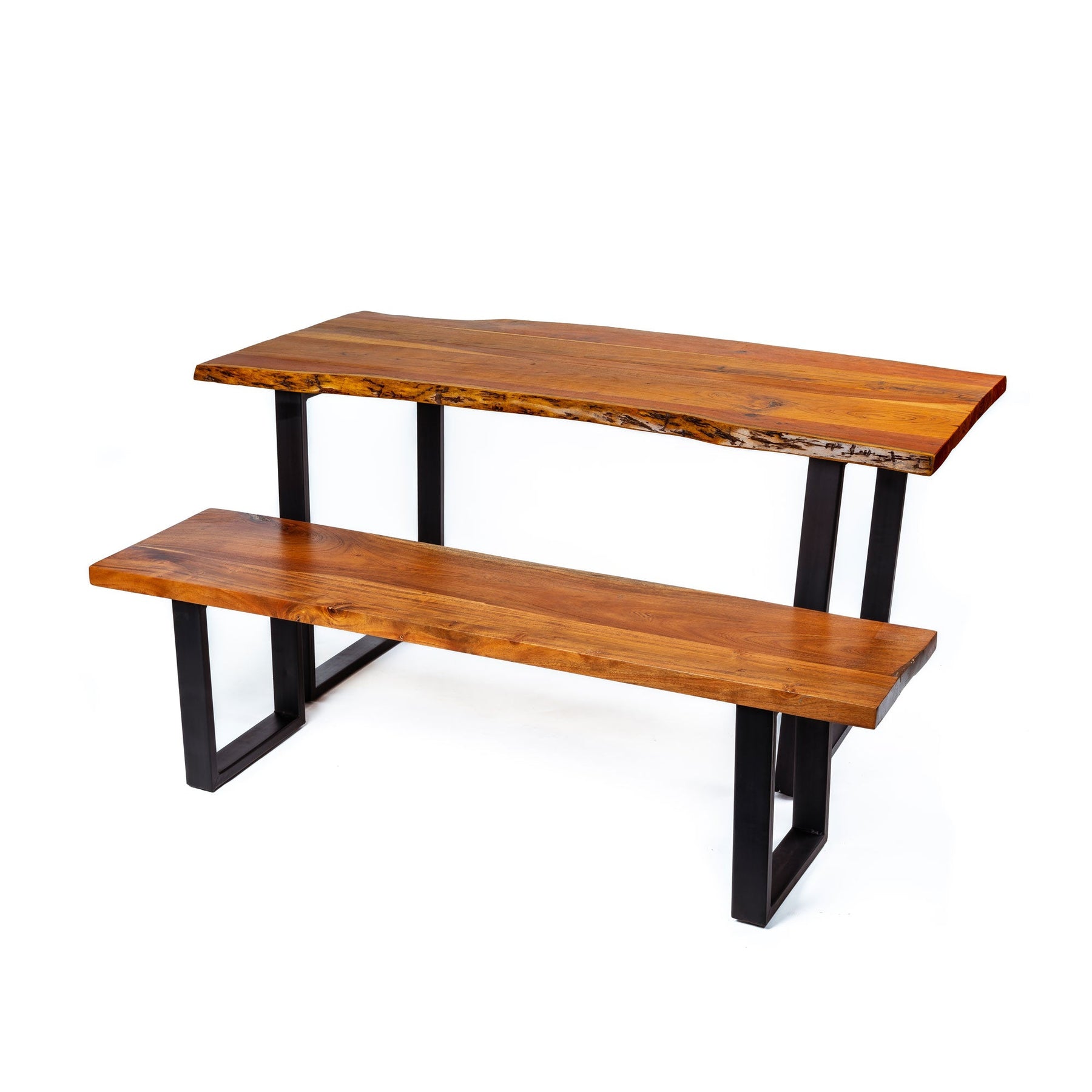 Live Edge Picnic Dining Table Set (one bench) | 180x75x75 cm