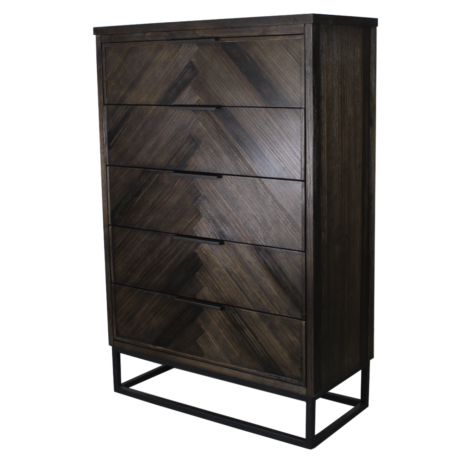 Wooden Vertical Dresser with 5 Drawers - Storage Unit | 38x18x58