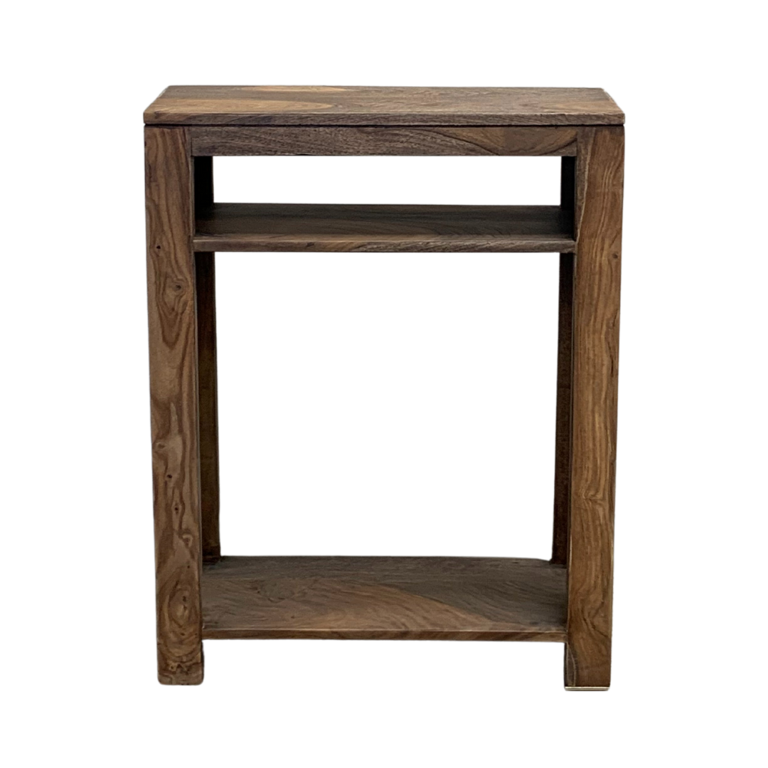 ZEN - Small Wooden Console - 3 Tier Wooden Console with Open Storage Shelves