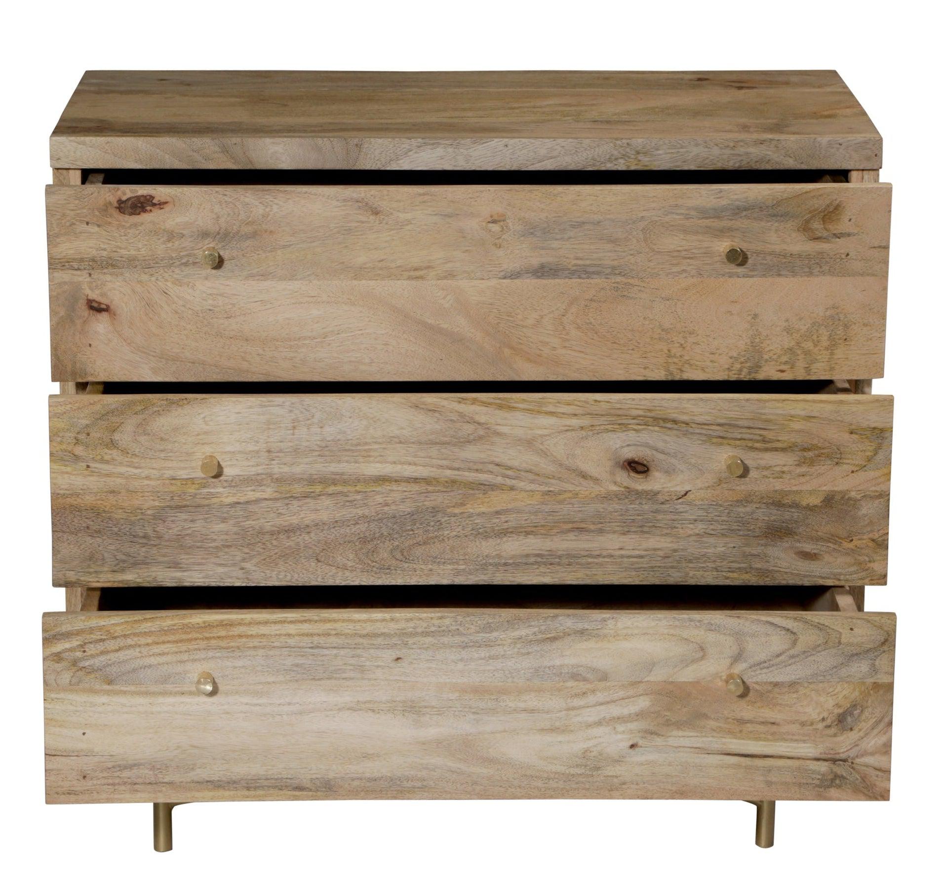 Wooden Ring Range 3 Drawer Chest of Drawers | 80x40x75 cm