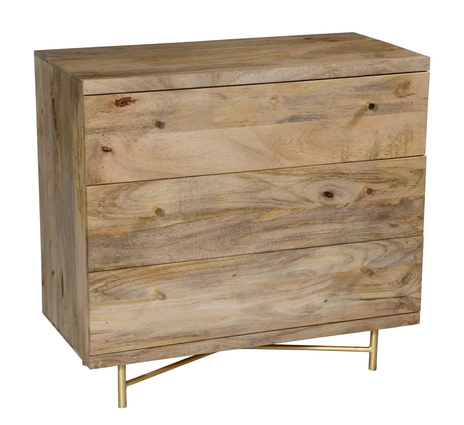 Wooden Ring Range 3 Drawer Chest of Drawers | 80x40x75 cm