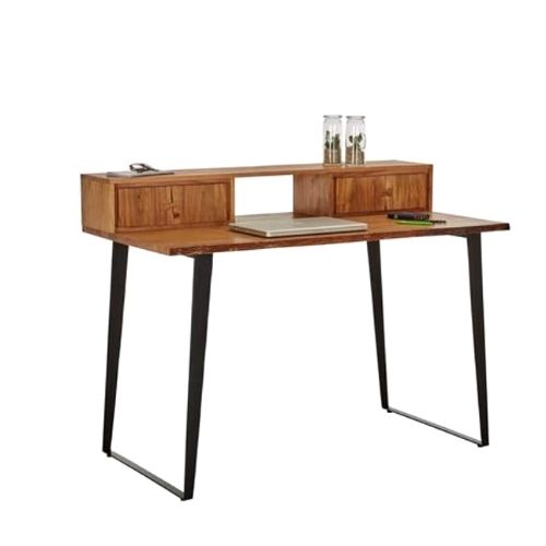 Bureau d'étude en bois pour la maison et le bureau - PC | Table pour ordinateur portable. Bureau d'étude avec 2 tiroirs en bois.