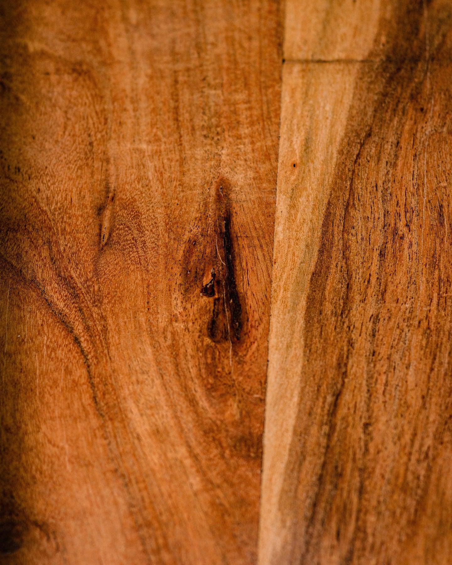 Table à manger Live Edge | Table industrielle en bois naturel avec pieds en fer noir | Table en bois massif