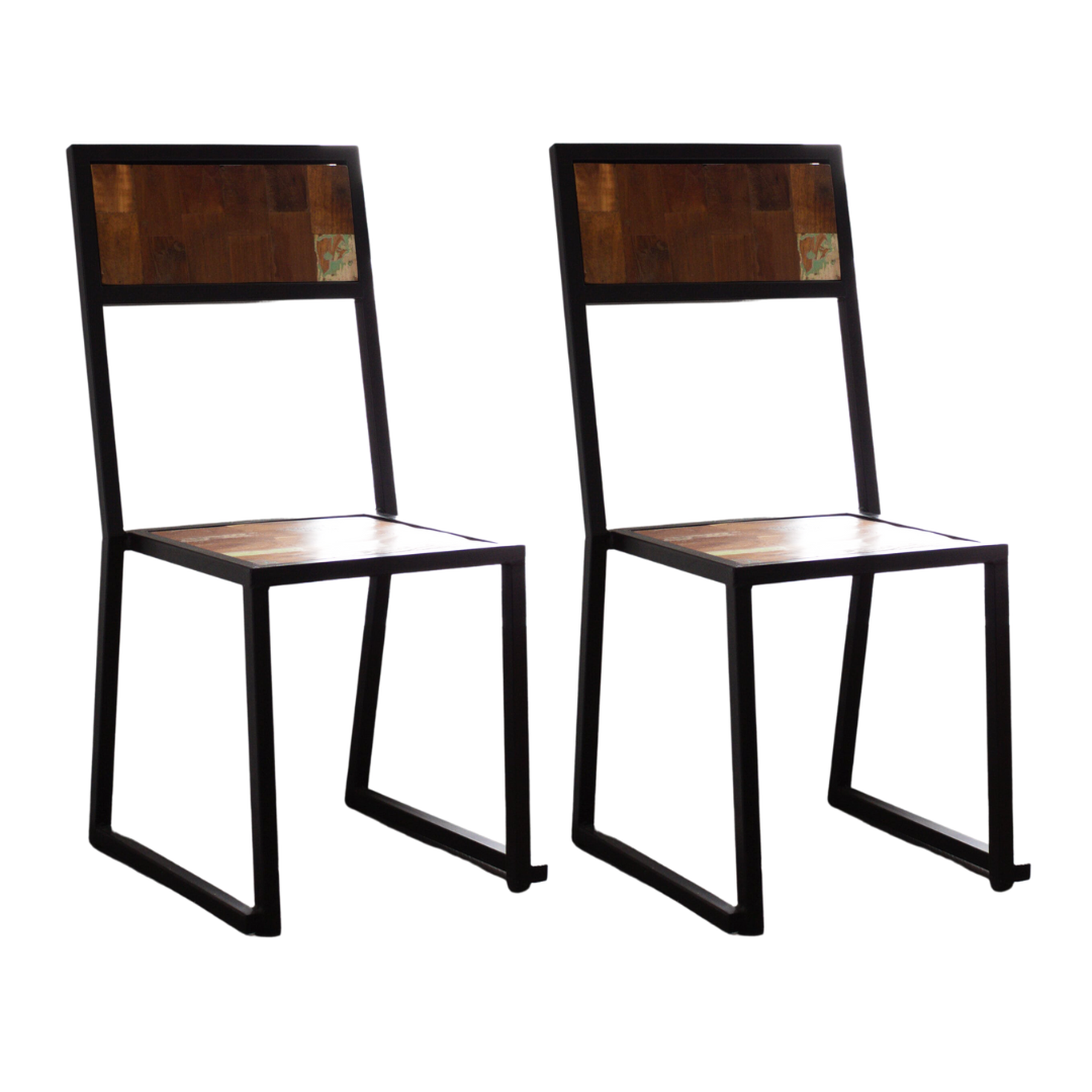 Rustic Dining Chair (Set of 2) | Modern Industrial Chairs | Chairs for Kitchen and Dining Room | 17.6x17.6x38.3 In