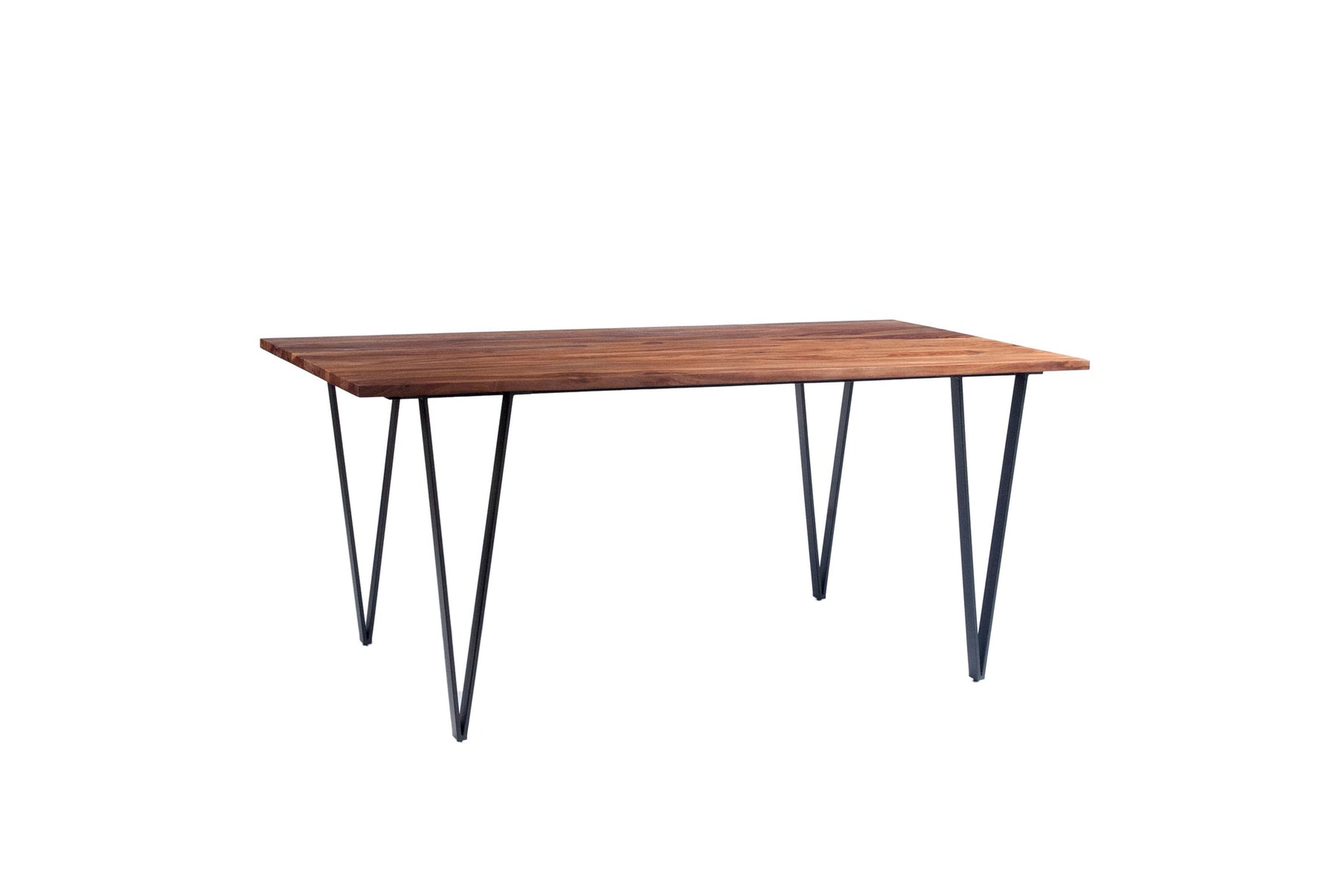 Contemporary Dining Table | Wooden Table with Black Iron Legs | Natural Wood Table for Dining Room | 175x90x76 cm