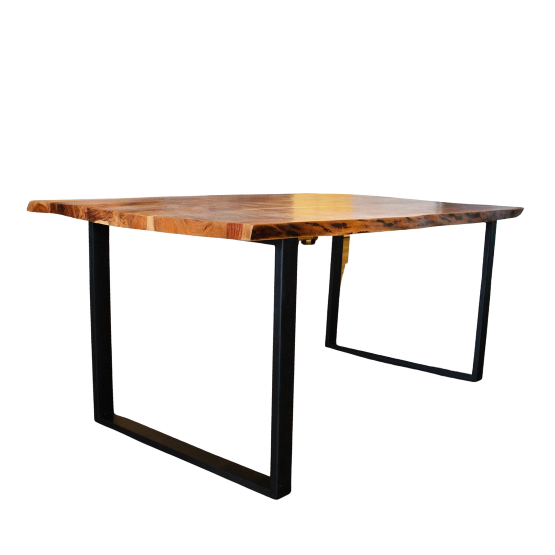 Live Edge Dining Table | Natural Wood Industrial Table With black iron Legs | Solid Wood Table | 3 Sizes Available