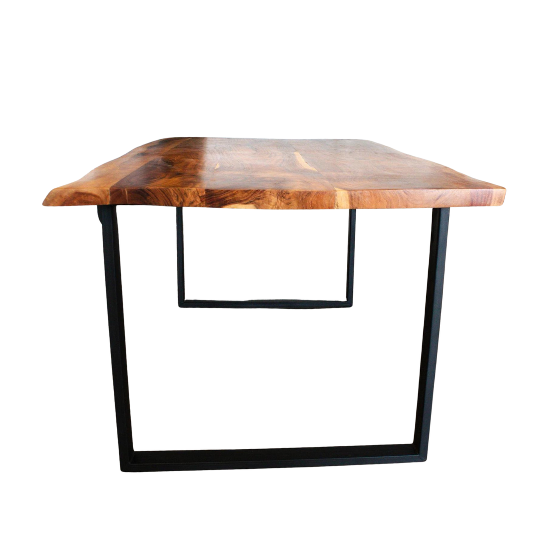 Live Edge Dining Table | Natural Wood Industrial Table With black iron Legs | Solid Wood Table | 3 Sizes Available