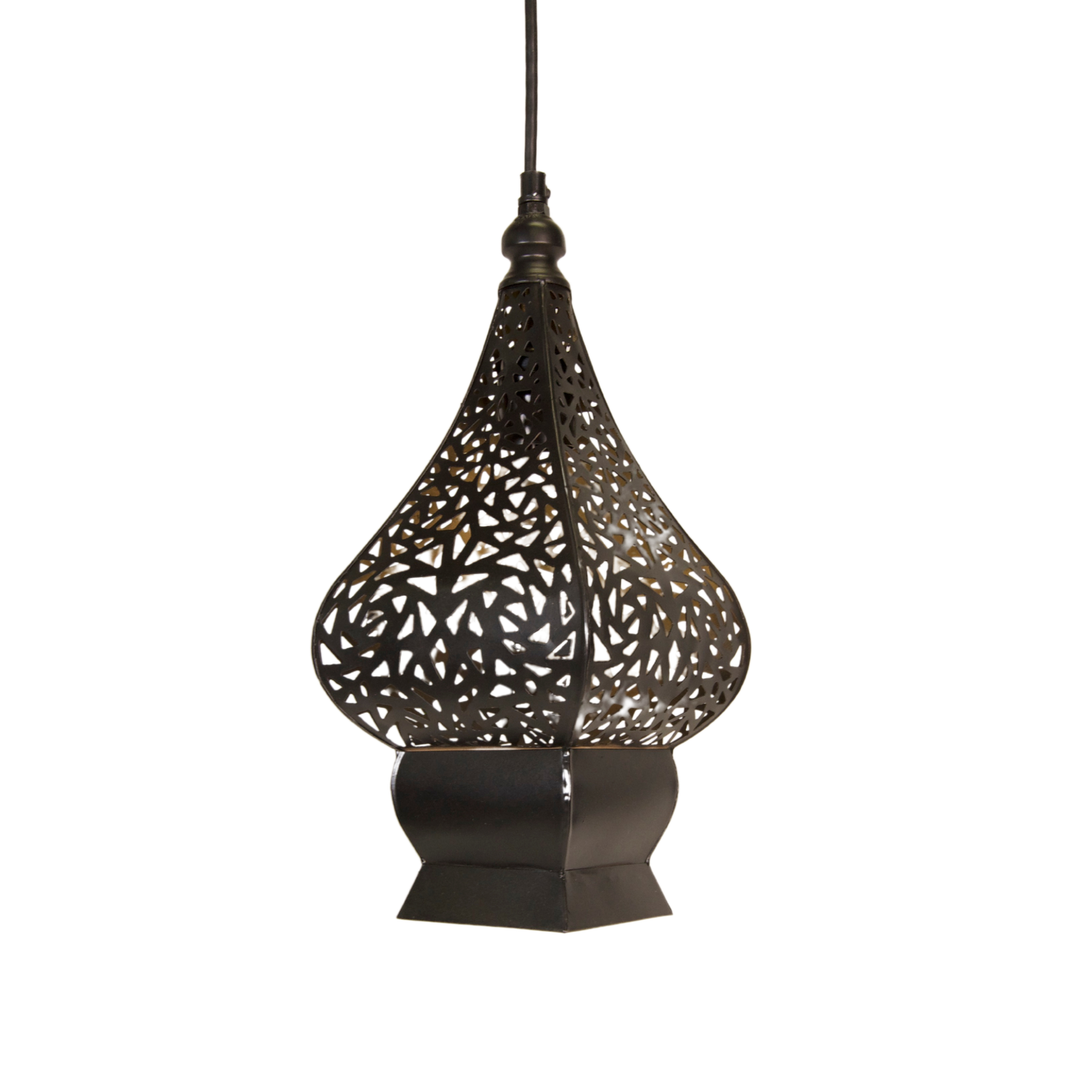 Casa Suarez Iron Table Lamp | Moroccan Teardrop Lamp | 6x6x16 Inc