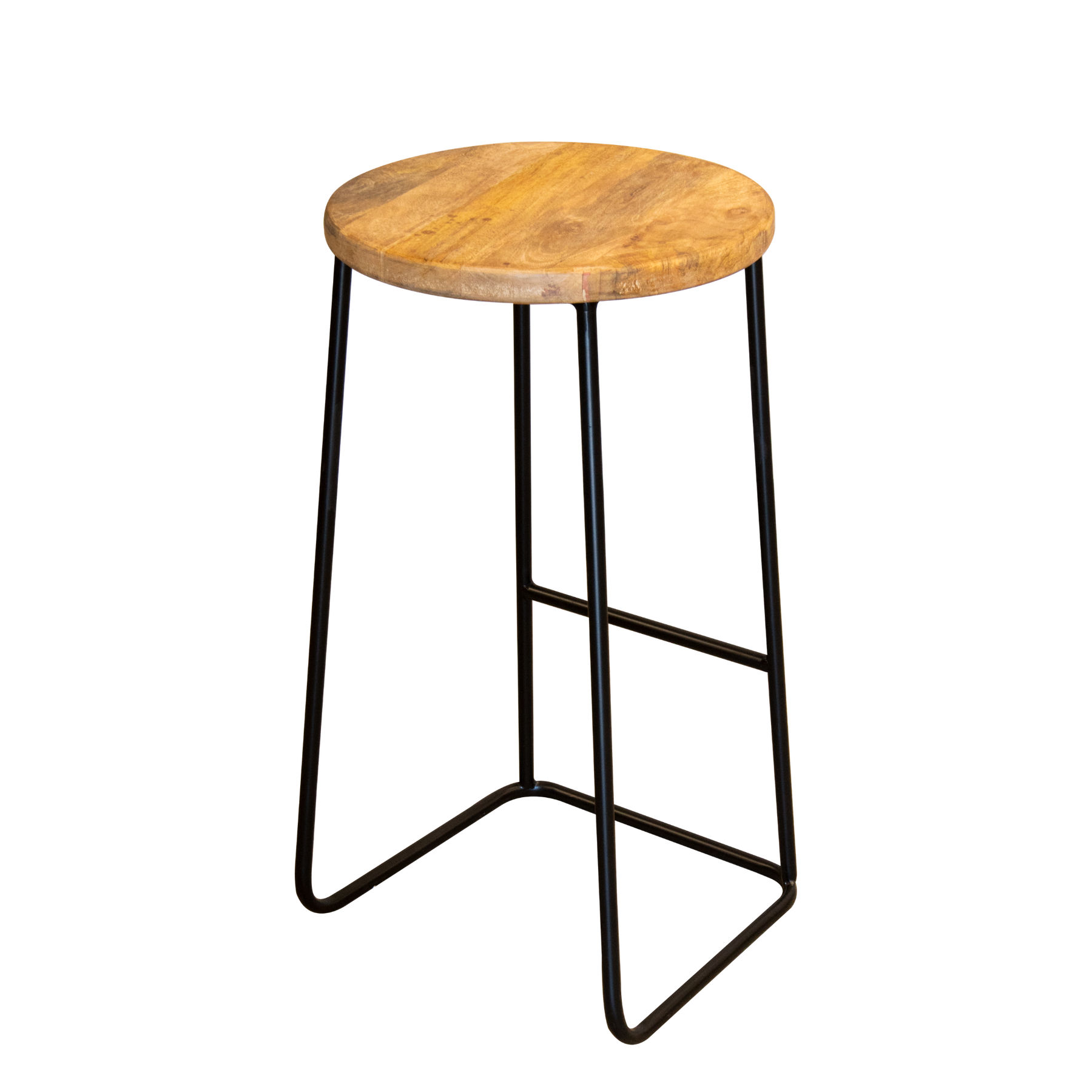 Casa Suarez Iron & Mango Wood Barstool Round | 15x15x29 Inc