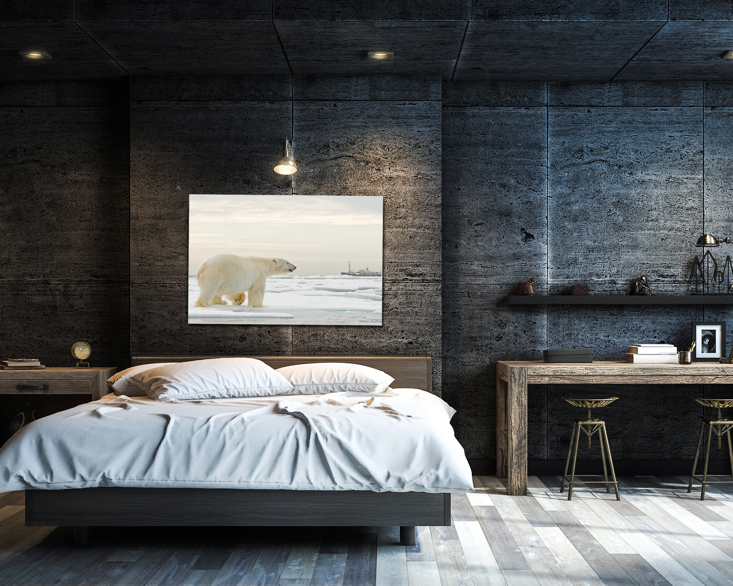 Polar Bear Roaming The Arctic Wall Art | 50x70 cm