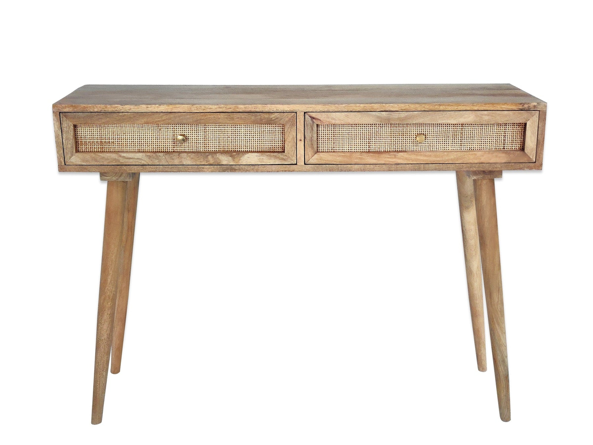 Wooden Console Table Straw Range 2 Drawer Console Table | 43x14x32 inches
