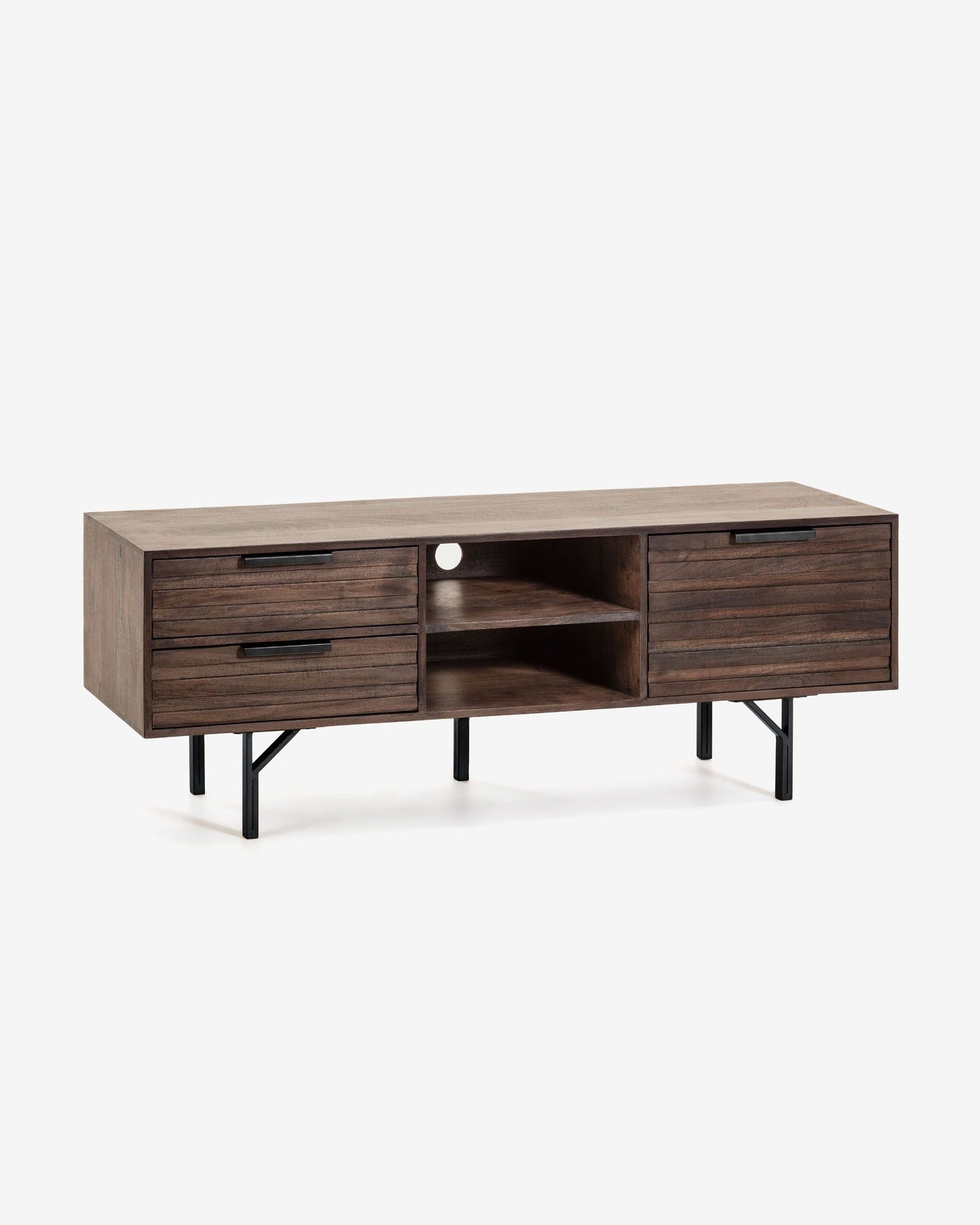 Madison Wood Media Unit - Console multimédia pour meuble TV avec tiroirs