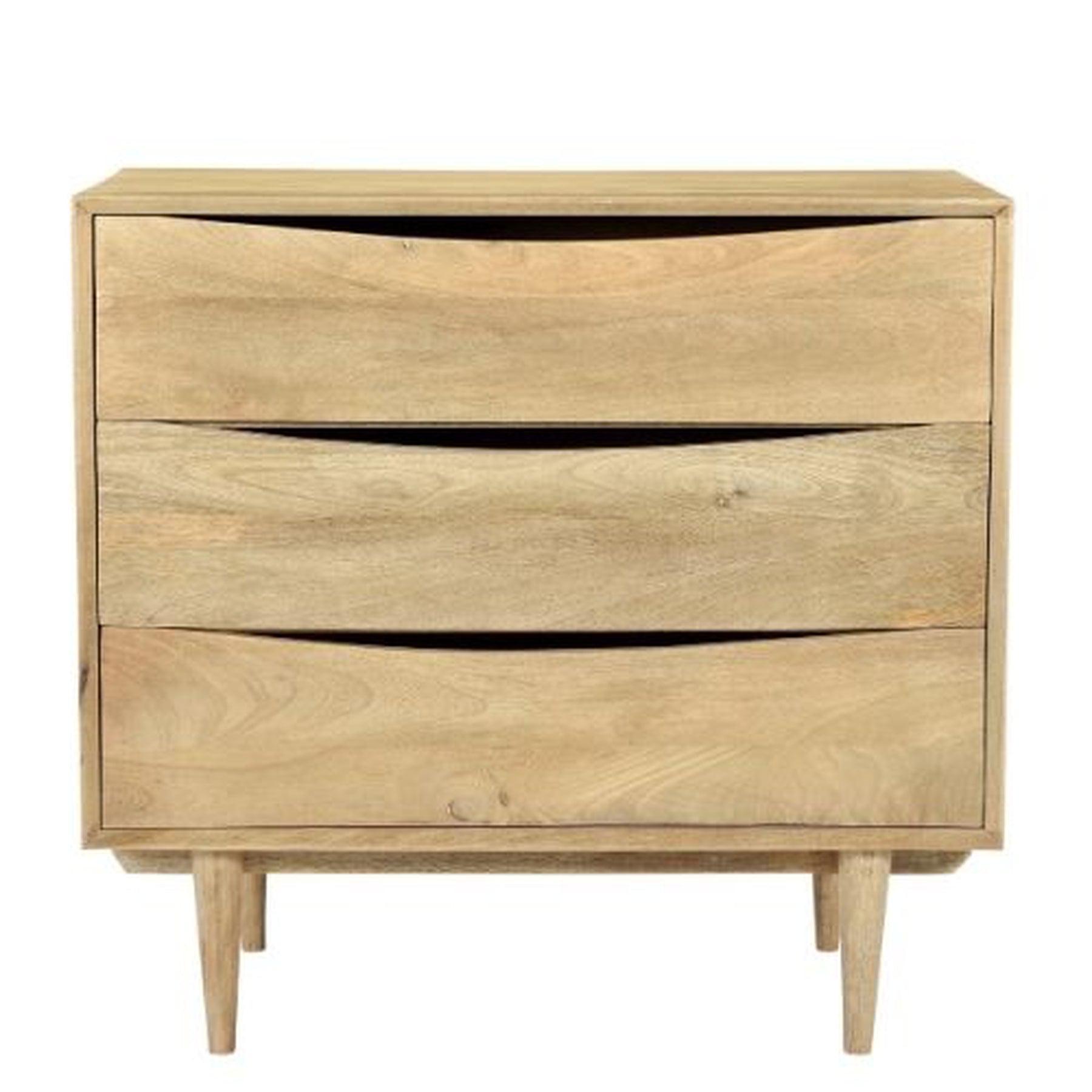 Wooden Retro Sixties 3 Drawer Chest of Drawers | 85x45x80 cm
