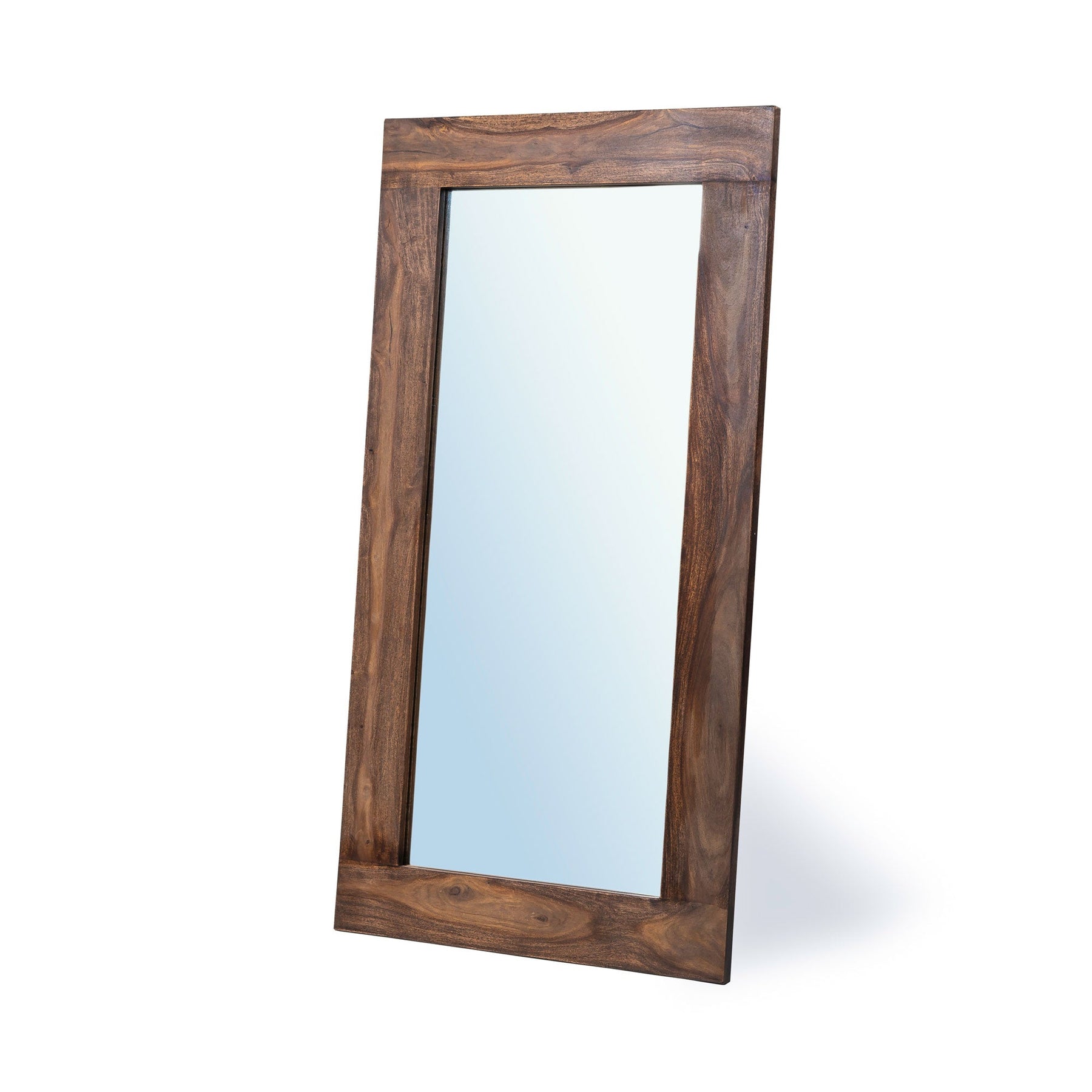 Zen Wall Mirror | Wall Wooden Mirror | Vintage-Look Rectangular Hanging Wall Mirror | 7.6x78x177.8 cm