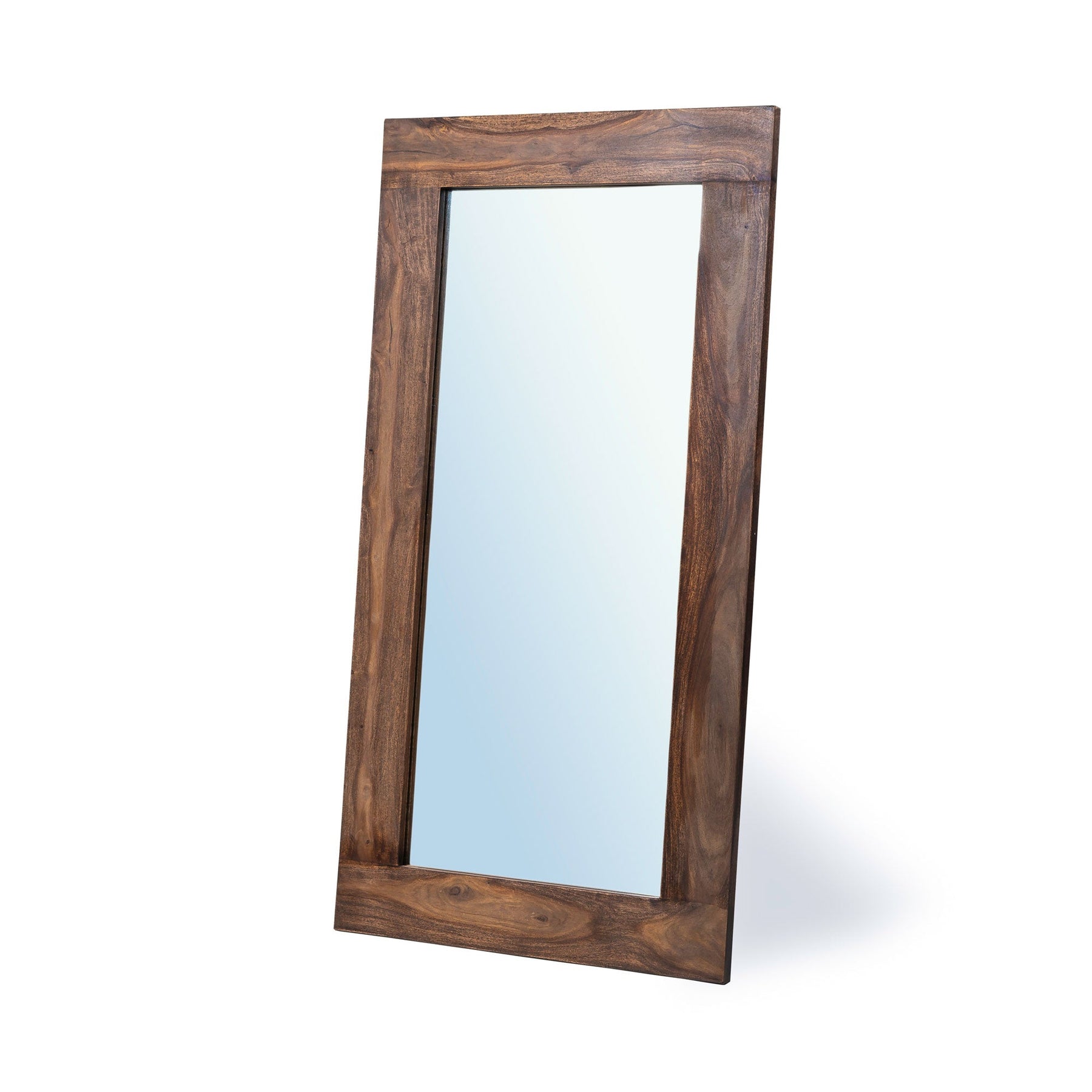 Miroir mural zen | Miroir mural en bois | Miroir mural suspendu rectangulaire au look vintage