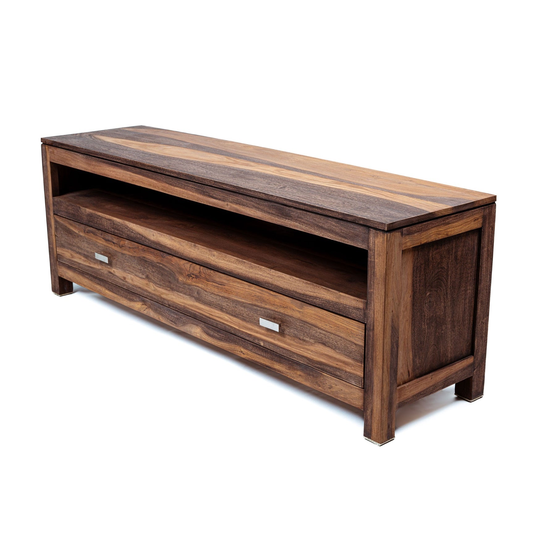 Zen TV Cabinet | Wooden TV Stand with Shelf and Drawer | Entertainment Center and storage | 140x40x50 cm