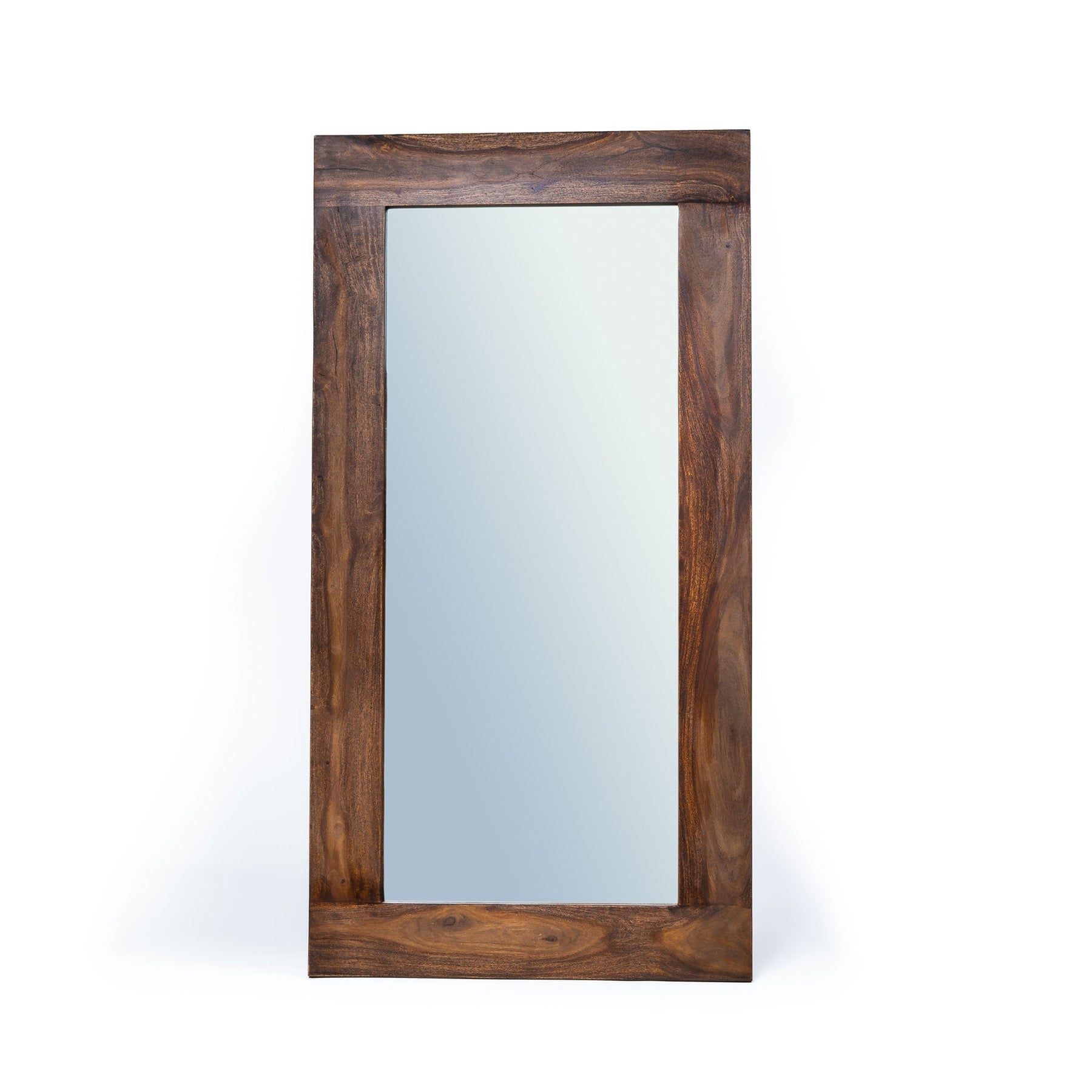 Zen Wall Mirror | Wall Wooden Mirror | Vintage-Look Rectangular Hanging Wall Mirror | 7.6x78x177.8 cm