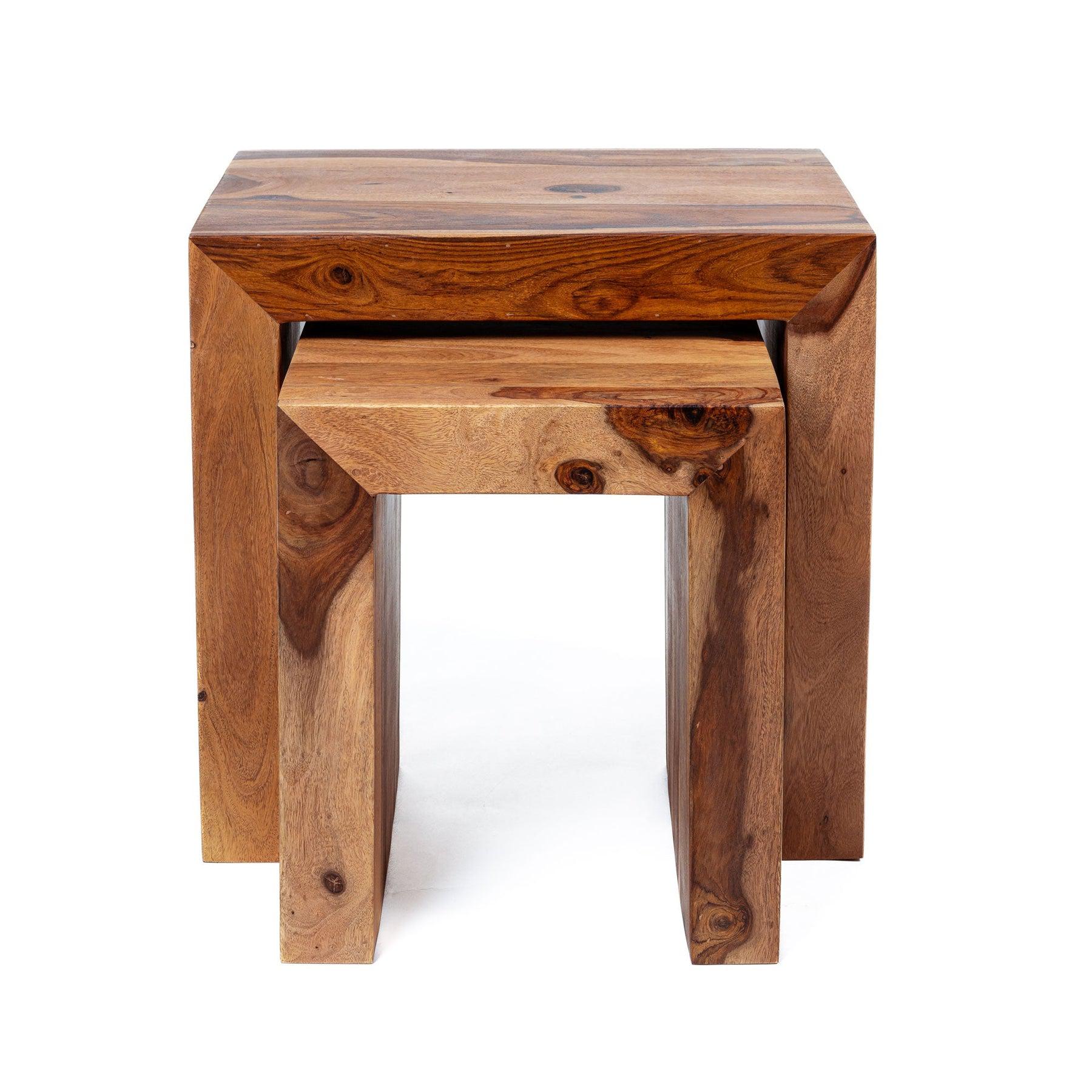 Zen Side Table Set - Wooden Side Tables Night Stand | 2 Sizes Available