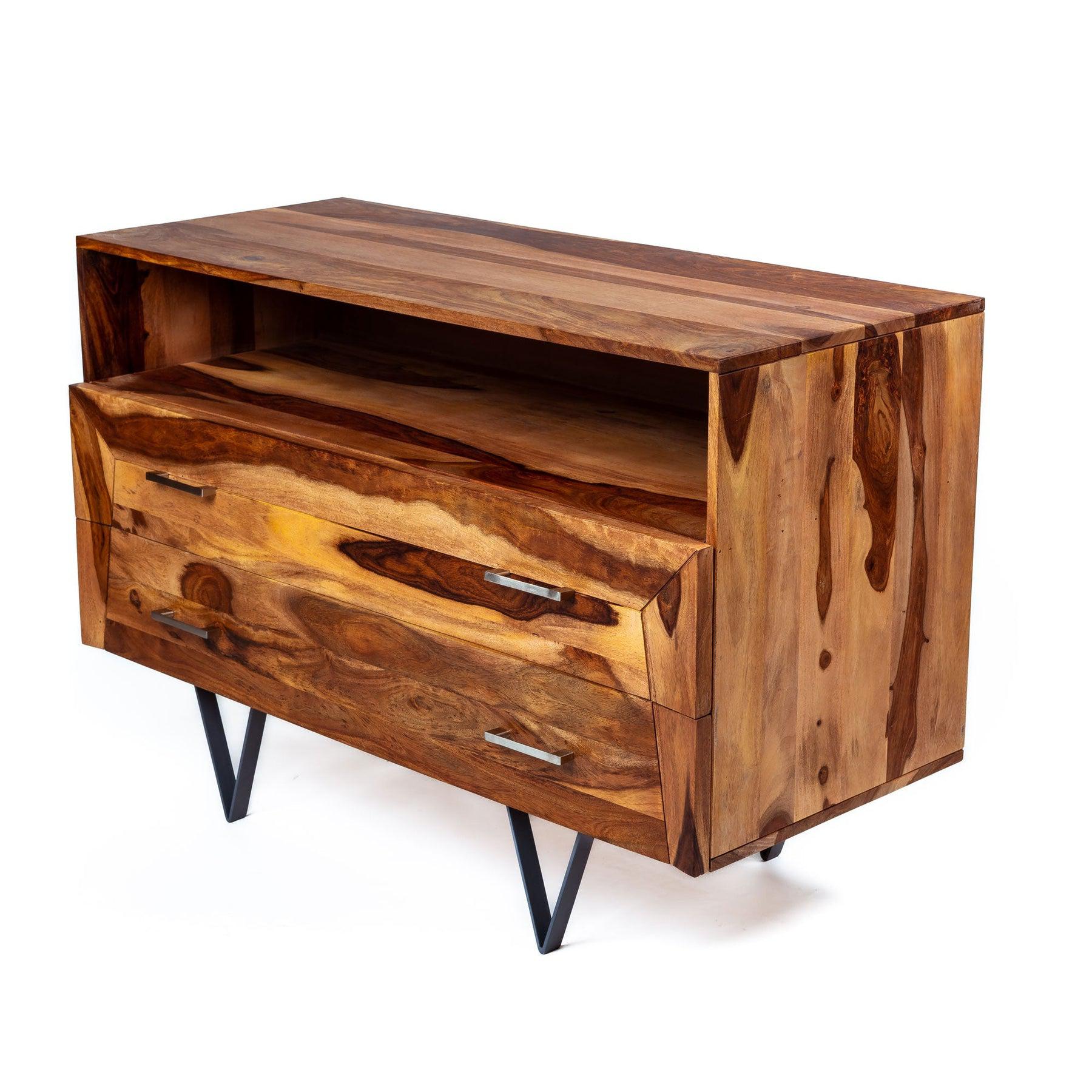 Wood Dresser Antique Commode multifonctionnelle avec rangement - deux tiroirs | Couloir Salon Chambre