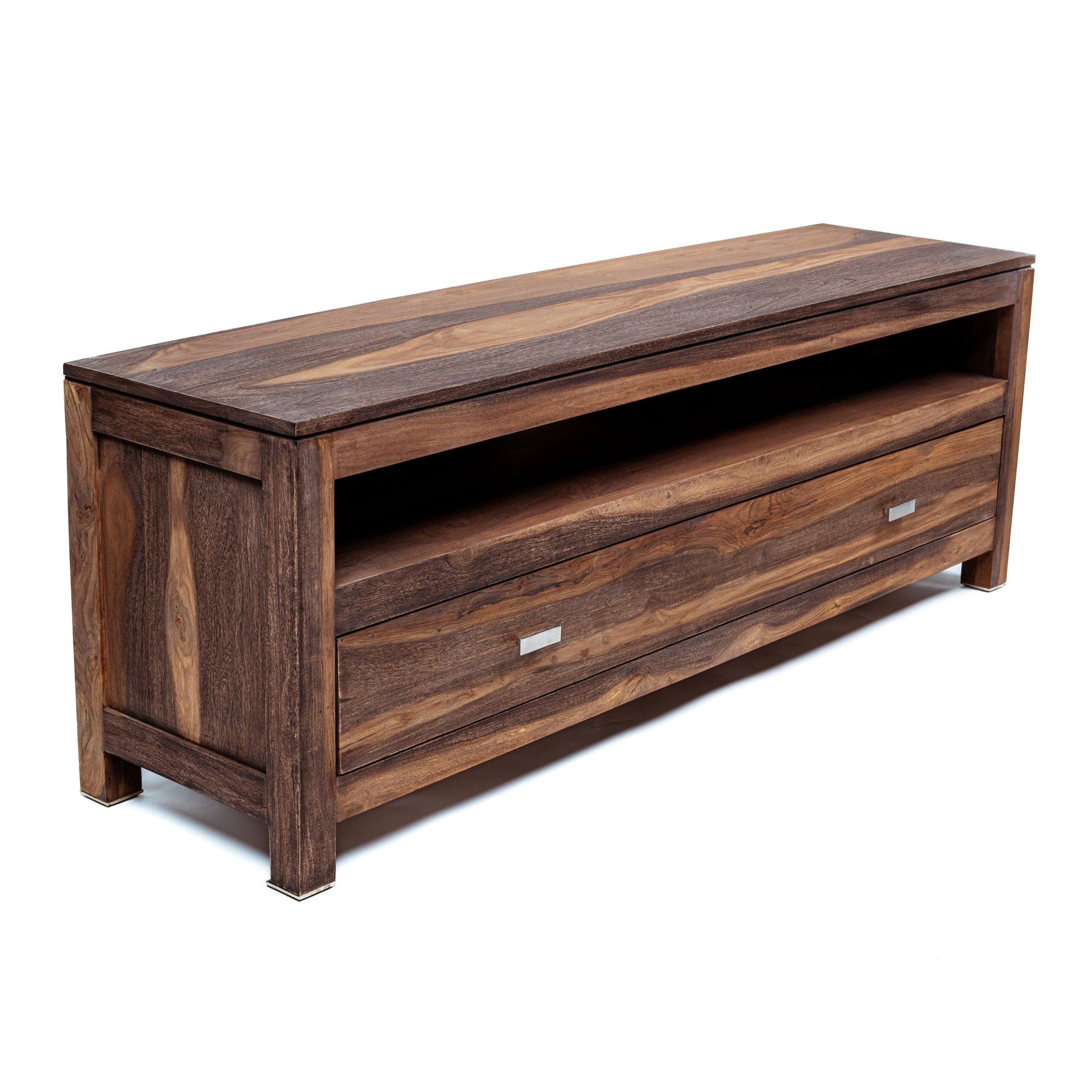 Zen TV Cabinet | Wooden TV Stand with Shelf and Drawer | Entertainment Center and storage | 140x40x50 cm