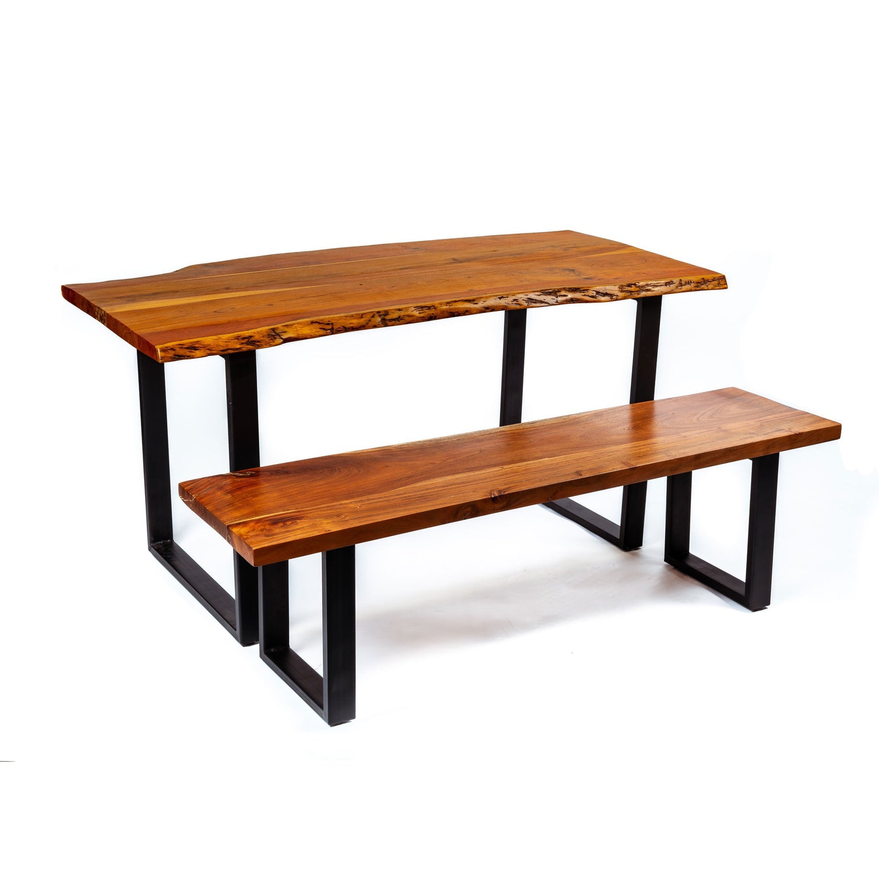 Live Edge Picnic Dining Table Set (one bench) | 180x75x75 cm
