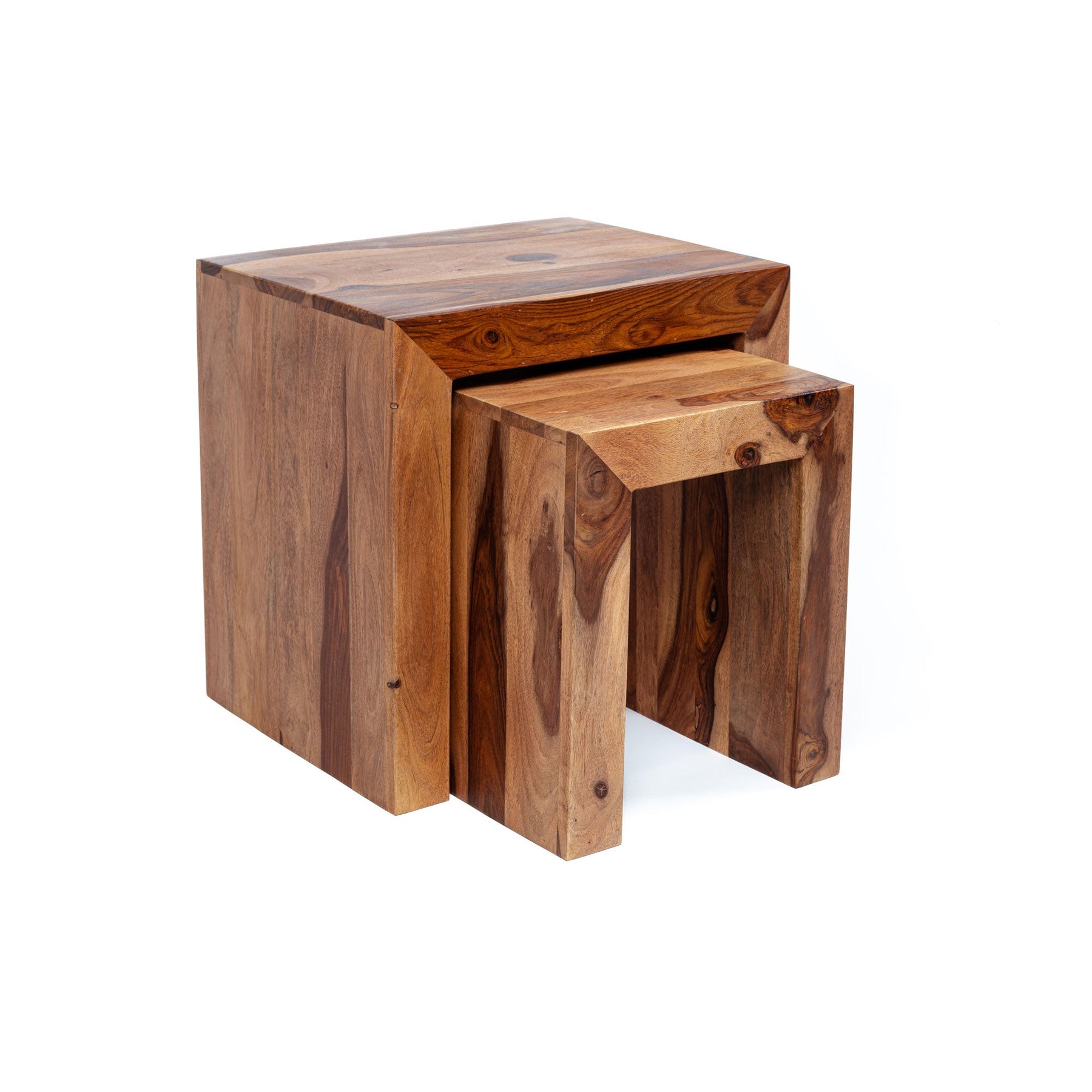 Zen Side Table Set - Wooden Side Tables Night Stand | 2 Sizes Available