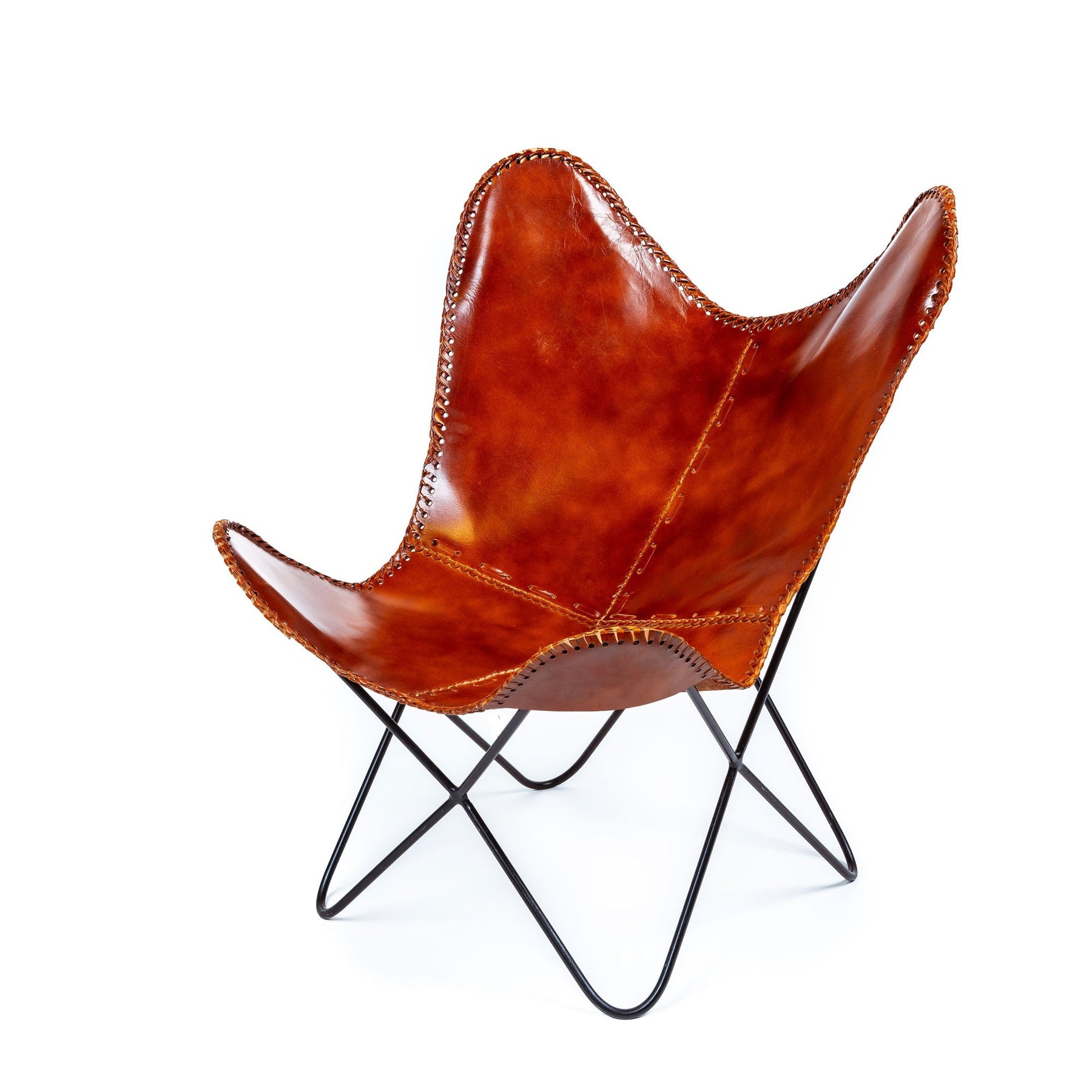 Leather Iron Butterfly Large Rest Modern Chair - modern living 