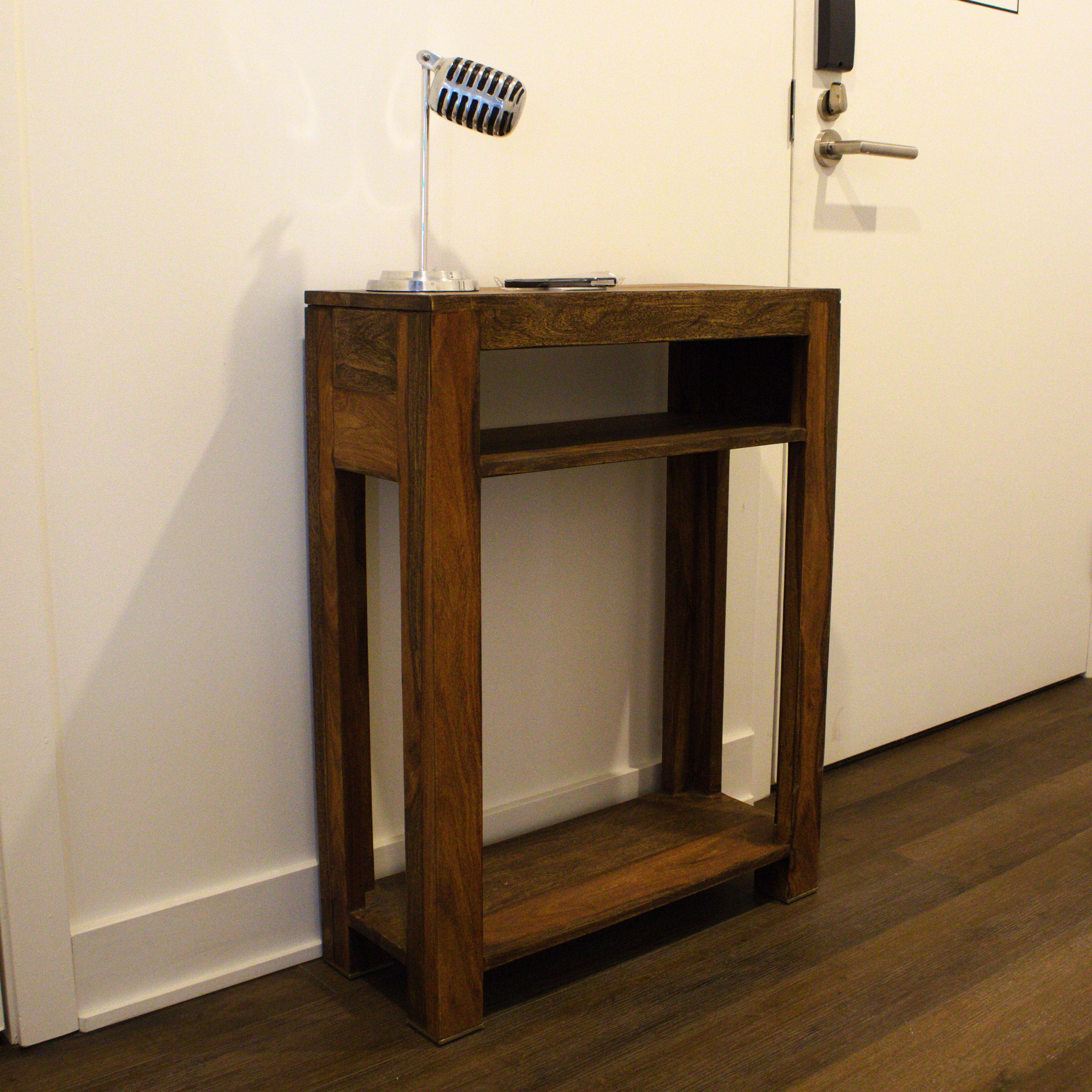ZEN - Petite console en bois - Console en bois à 3 niveaux avec étagères de rangement ouvertes