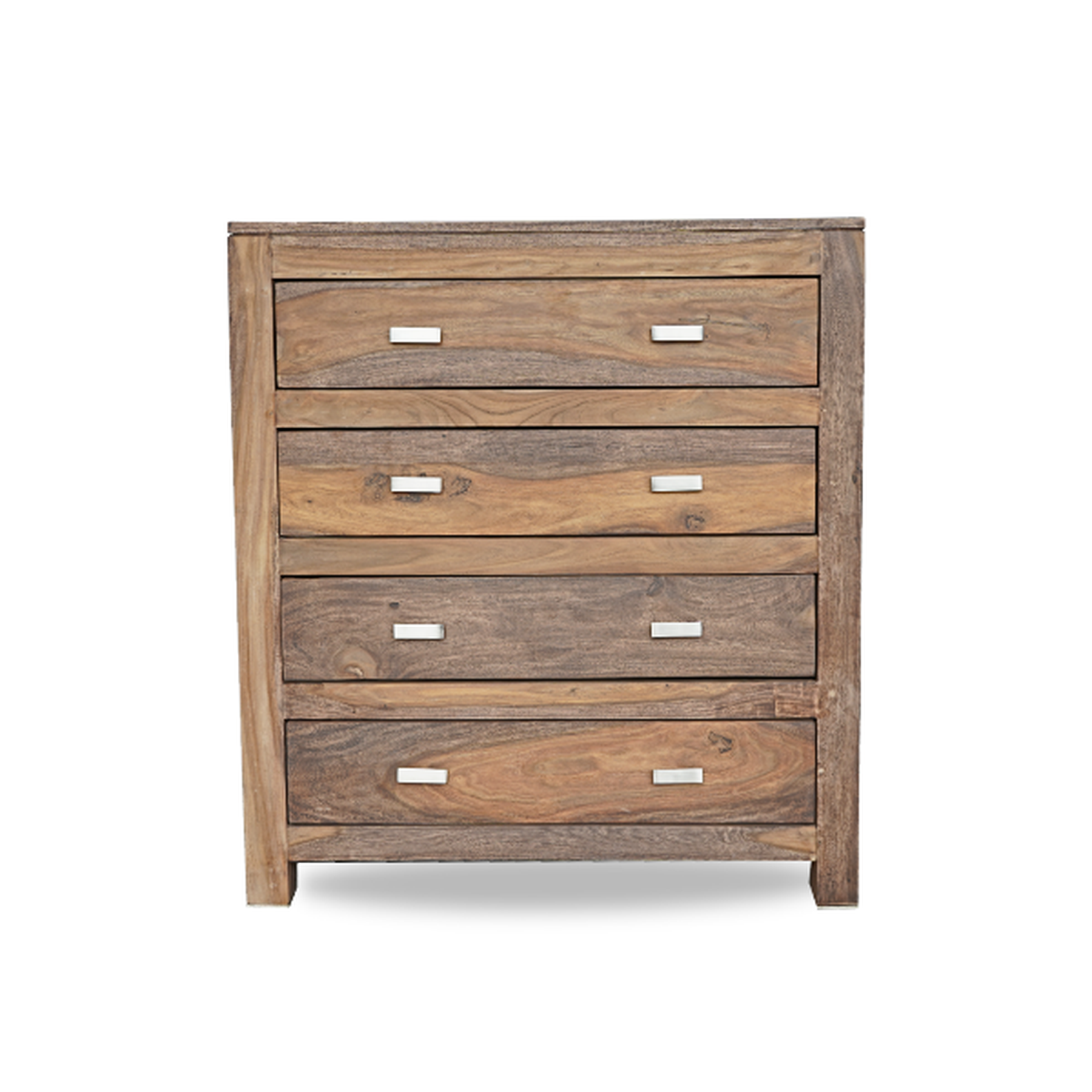 Commode Zen | Rangement de placard en bois massif avec 4 tiroirs pour salon, couloir, chambre à coucher, chambre d'enfant