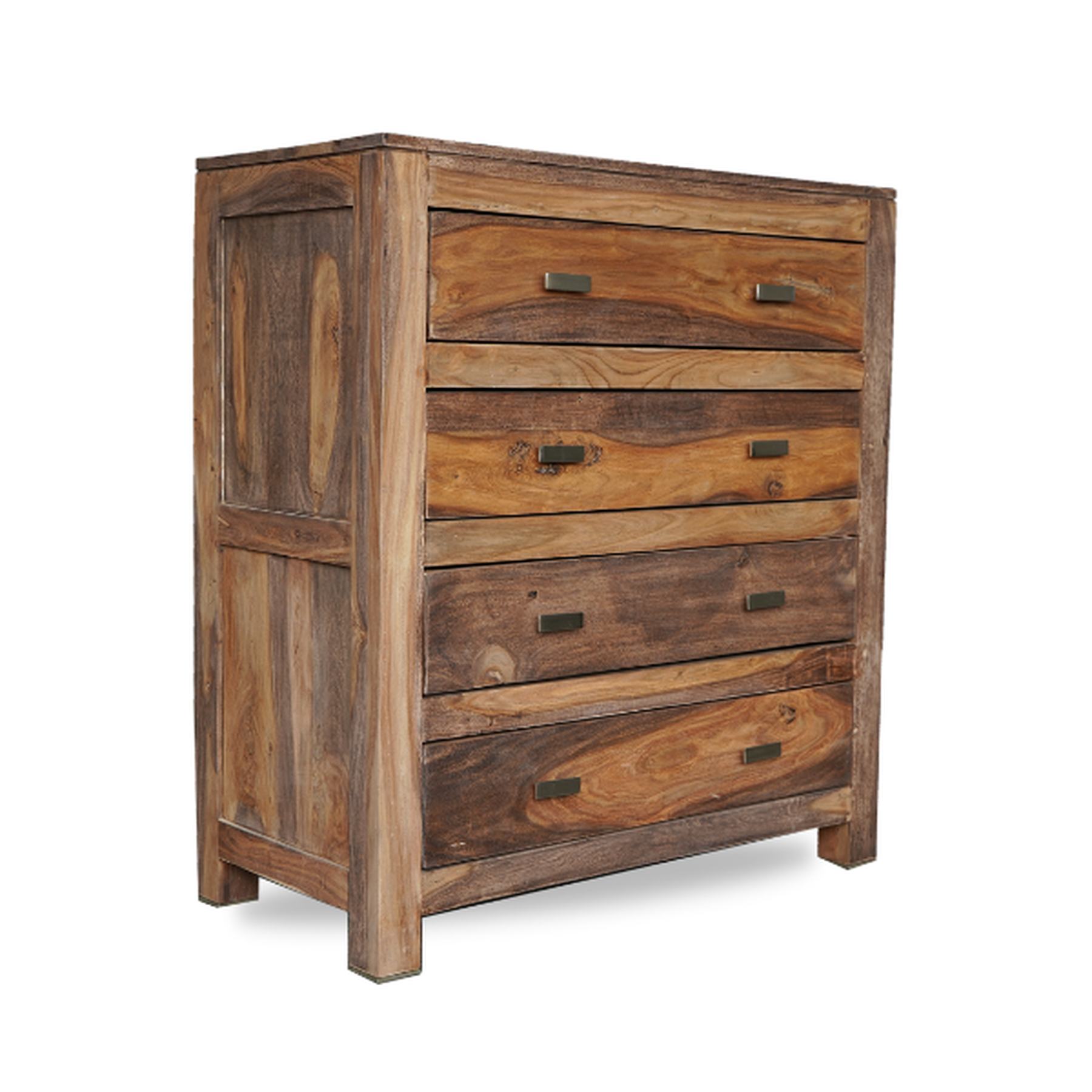 Commode Zen | Rangement de placard en bois massif avec 4 tiroirs pour salon, couloir, chambre à coucher, chambre d'enfant